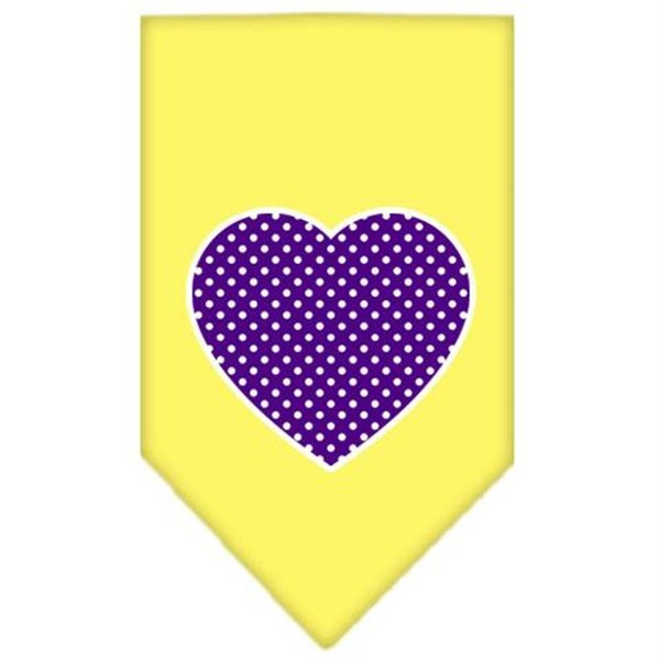 Unconditional Love Purple Swiss Dot Heart Screen Print Bandana Yellow Small UN757648